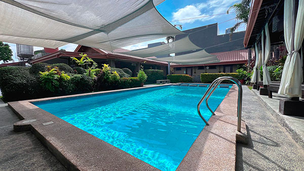 Pool size: 14 x 6 meters. Kiddie pool: 3 ft. Adult Pool: 3 ft. to 5 ½ ft.
